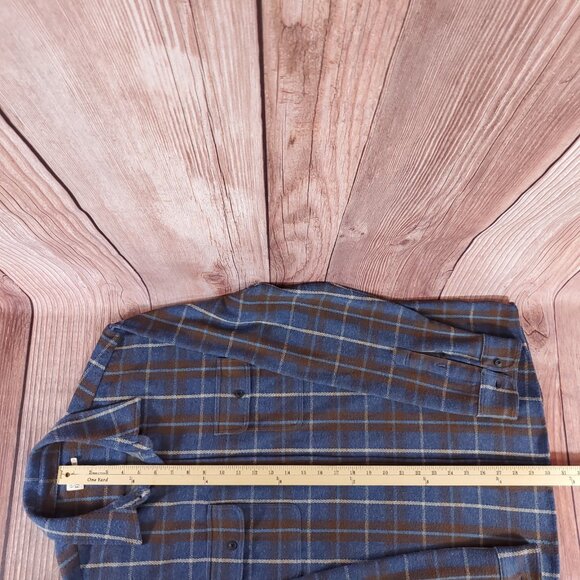 Faherty Mens Size XL Legend Sweater Flannel Shirt Alpine Lake Plaid Soft - Picture 12 of 12